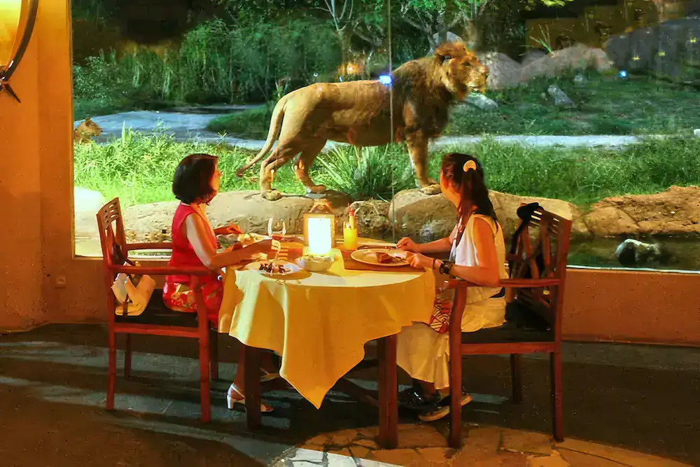 Dining with Lions at Tsavo Lion Restaurant